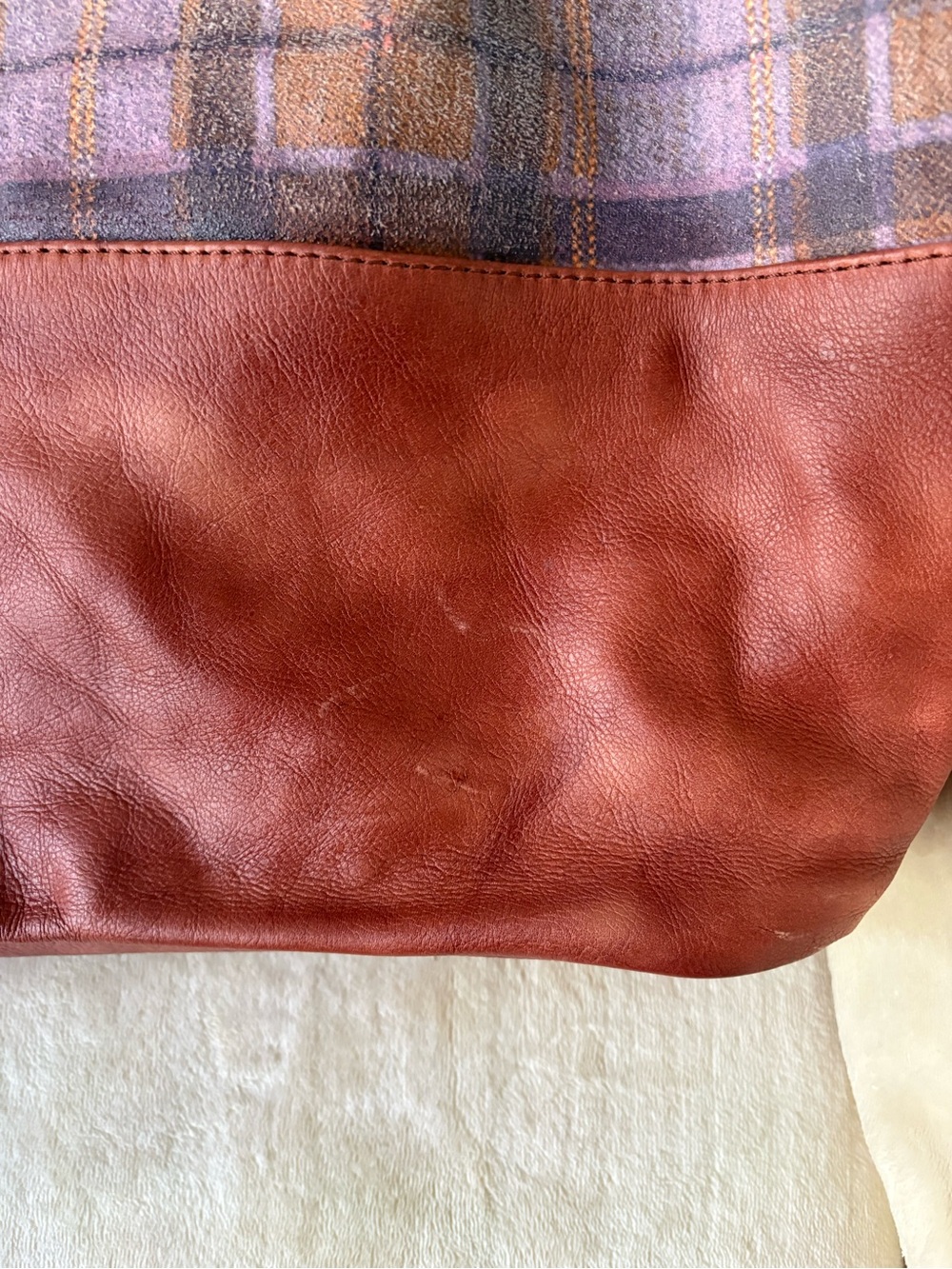 We The Free Rockport Tote 🔥Cognac Madras Plaid - Picture 9 of 15